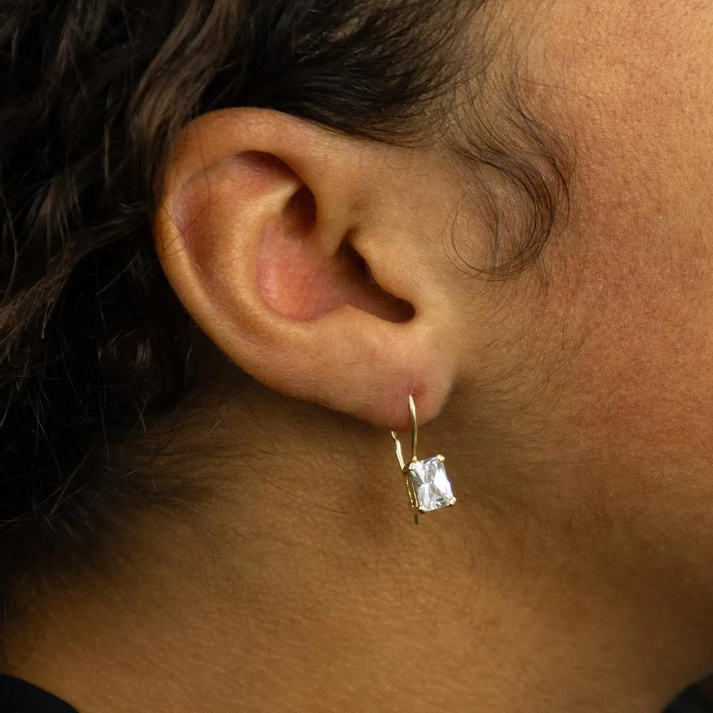 Boucles d'oreilles en Or jaune 14k avec Moissanites