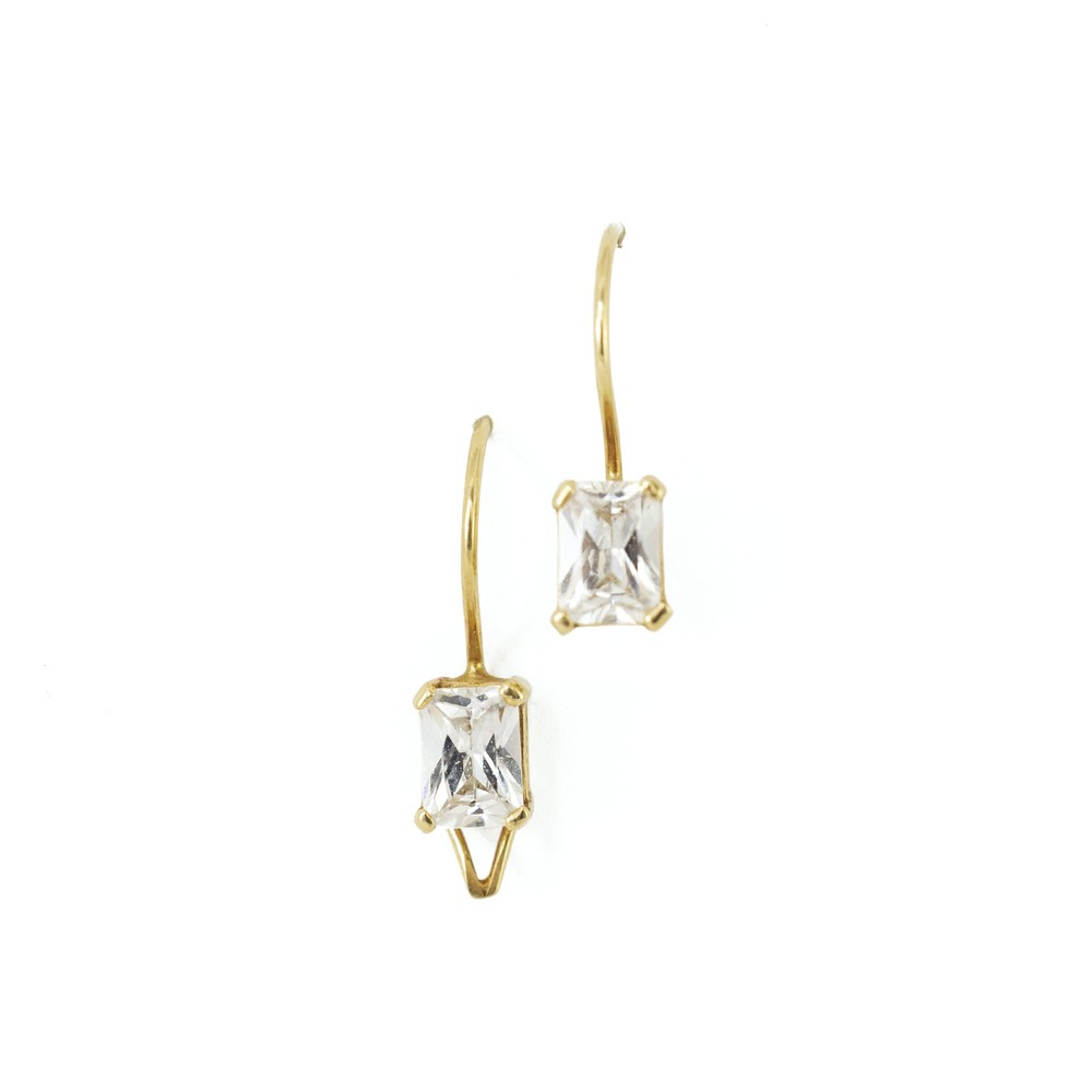 Boucles d'oreilles en Or jaune 14k avec Moissanites