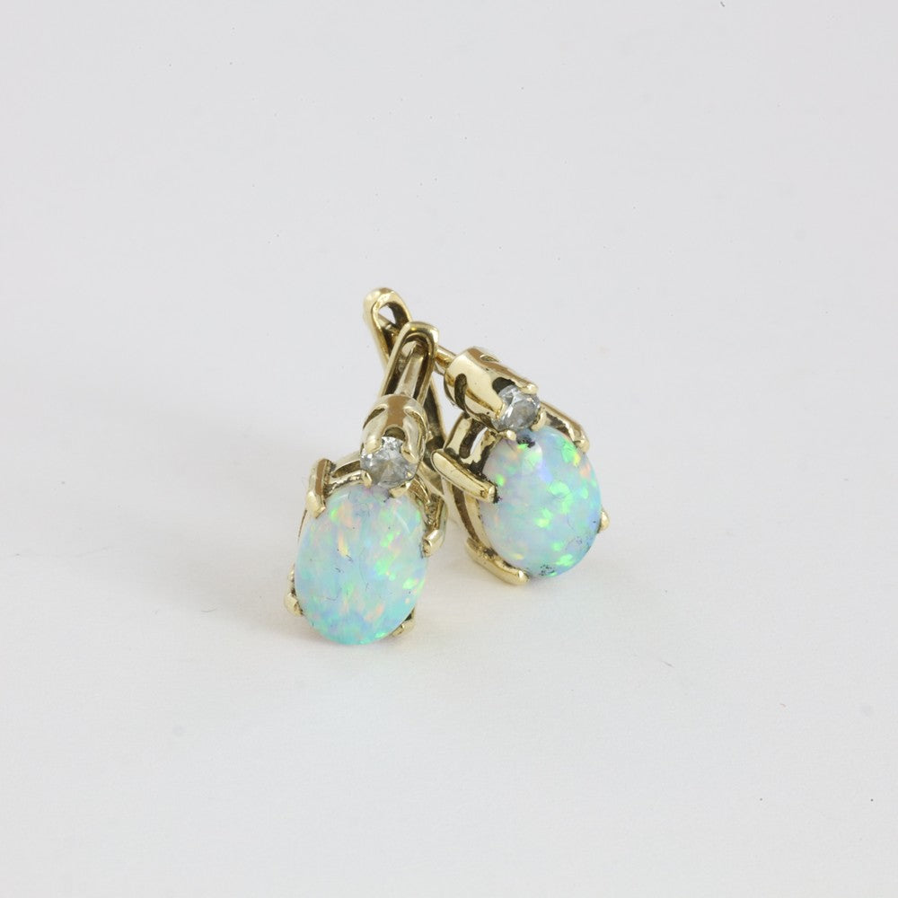 Boucles d'oreilles en Or jaune 14k avec Opales Synthétiques