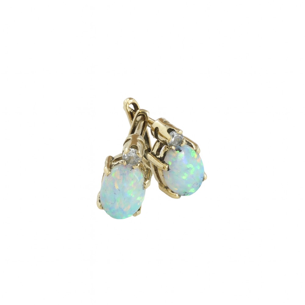 Boucles d'oreilles en Or jaune 14k avec Opales Synthétiques