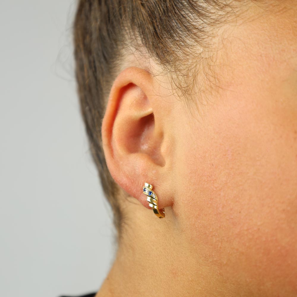 Boucles d'oreilles en Or jaune 14k avec Verre taillé