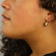 Boucles d'oreilles en Or jaune 18k - Motif "Côtelé"