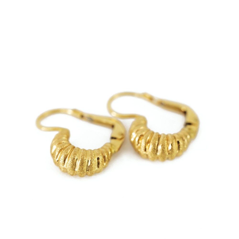 Boucles d'oreilles en Or jaune 18k - Motif "Côtelé"
