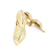 Boucles d'oreilles en Or jaune 18k - Motif "Feuillage texturé"
