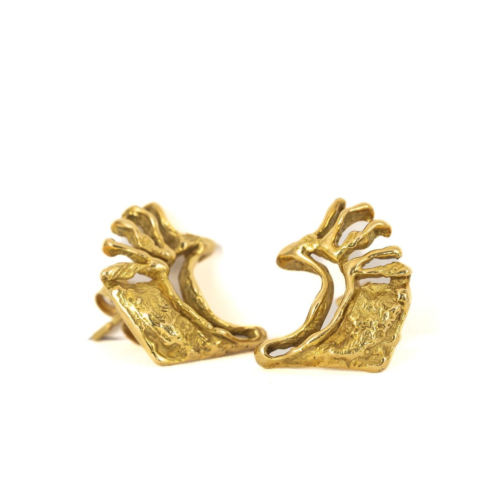 Boucles d'oreilles en Or jaune 18k - Signées Helga Kordt