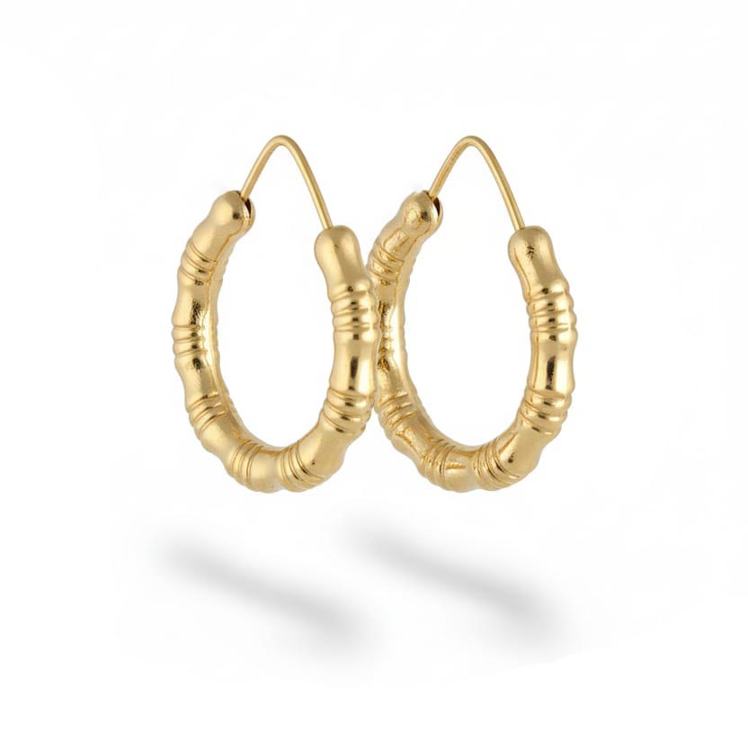 Boucles d'oreilles en Or jaune 18k - Style Créoles