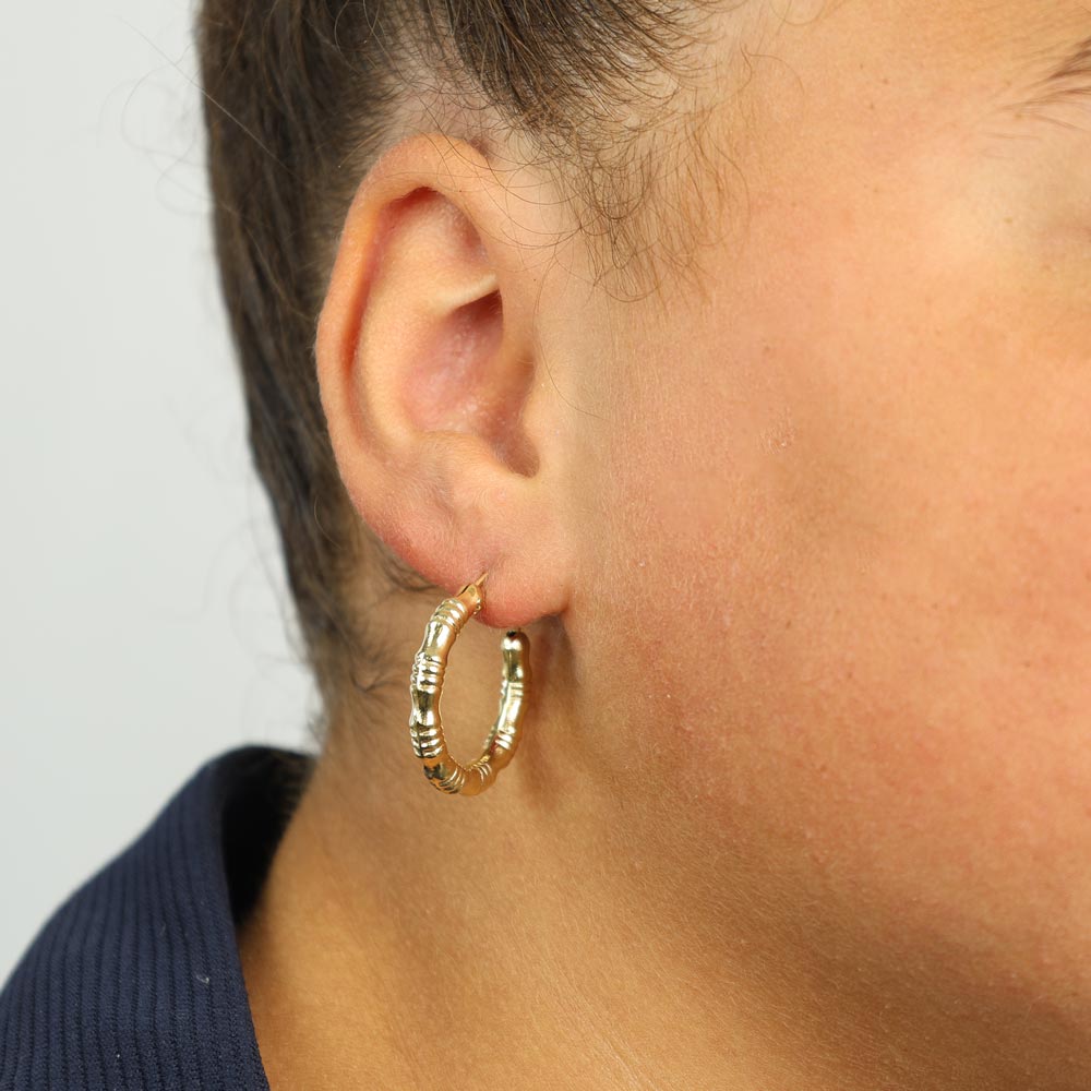 Boucles d'oreilles en Or jaune 18k - Style Créoles