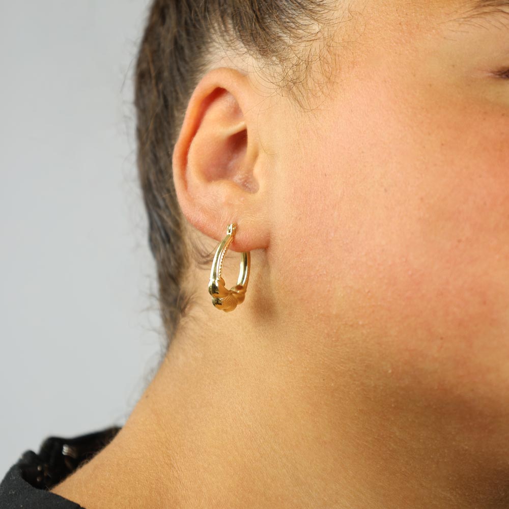 Boucles d'oreilles en Or jaune 18k - Style créoles