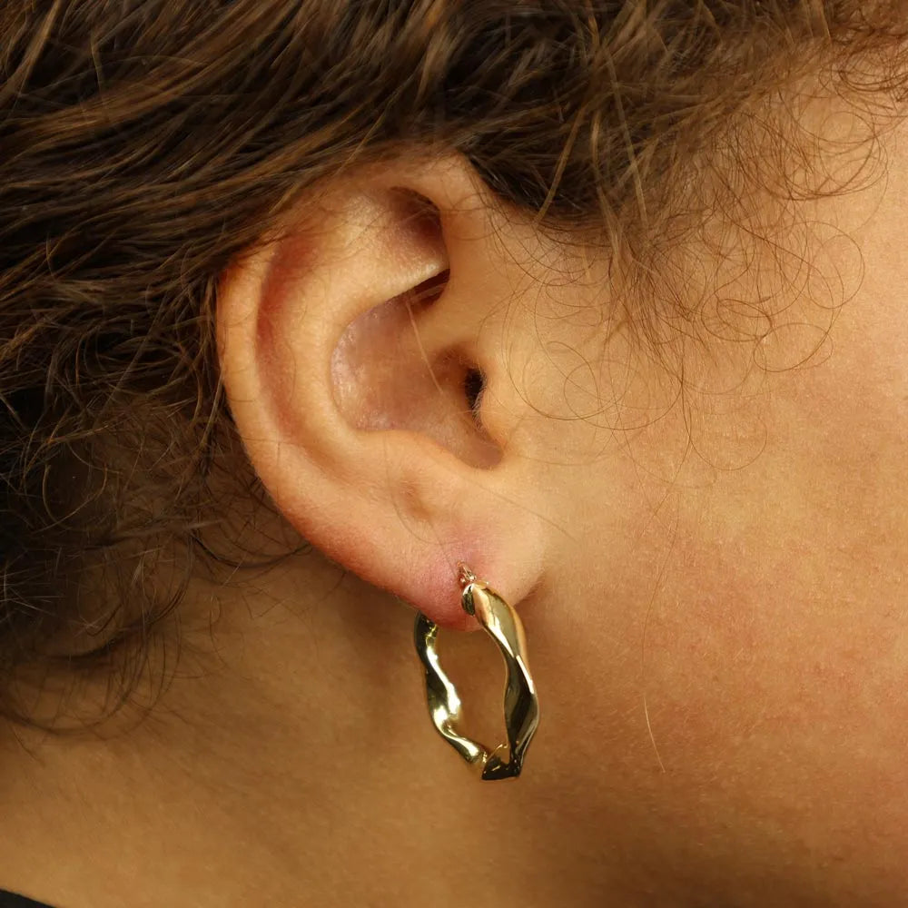 Boucles d'oreilles en Or jaune 18k - Style créoles