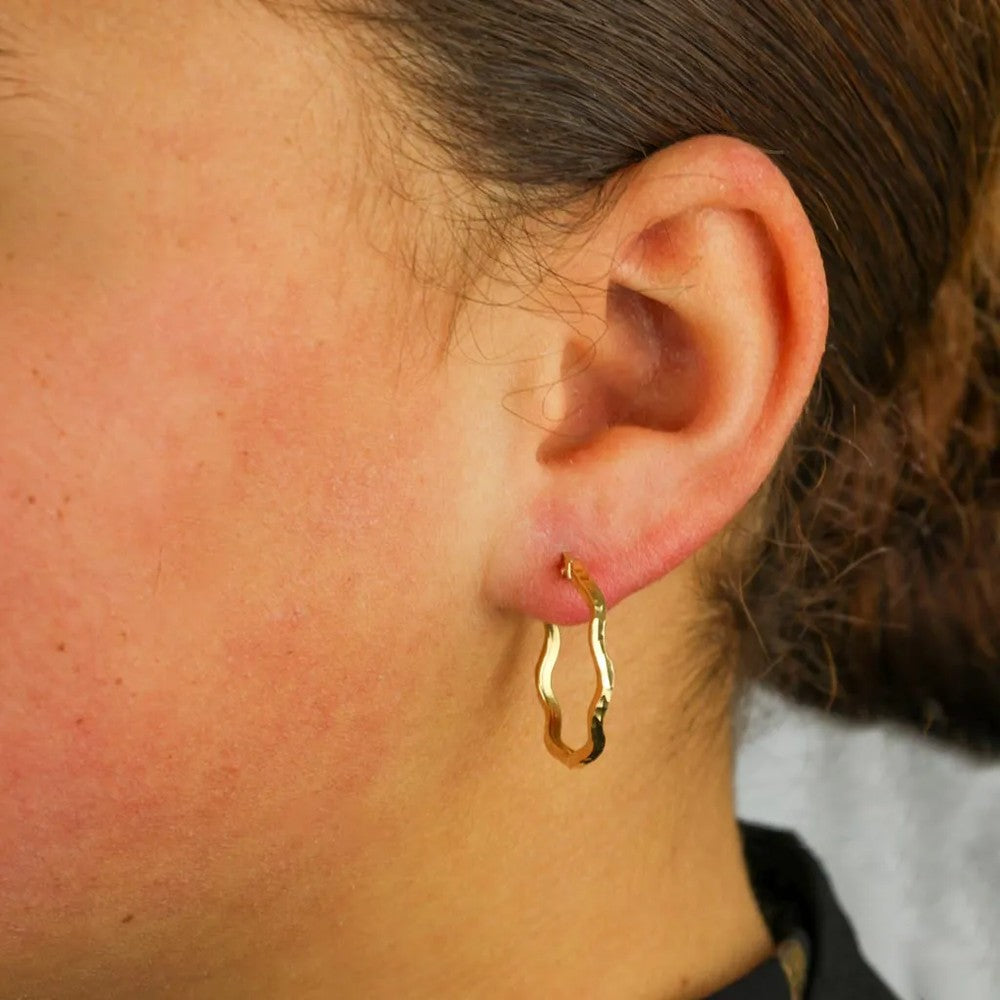 Boucles d'oreilles en Or jaune 18k - Style créoles