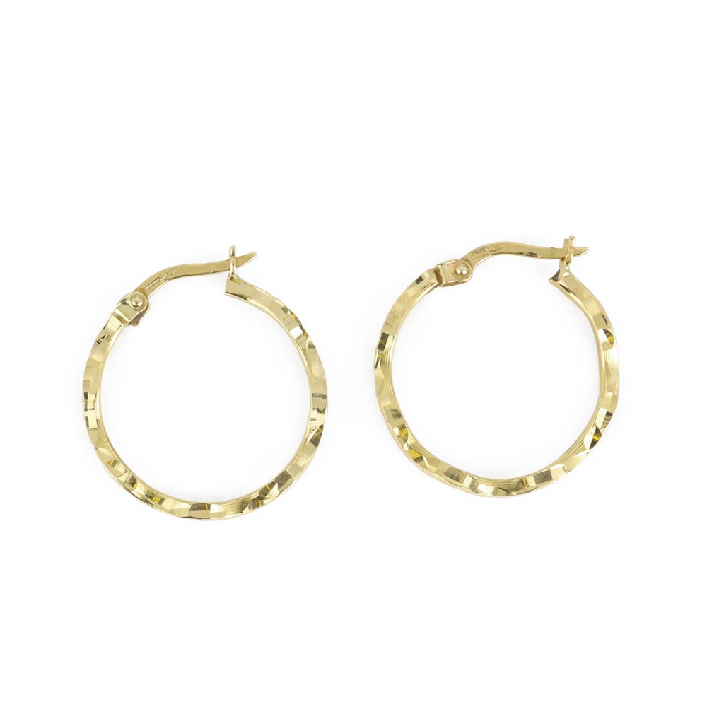 Boucles d'oreilles en Or jaune 18k - Style créoles