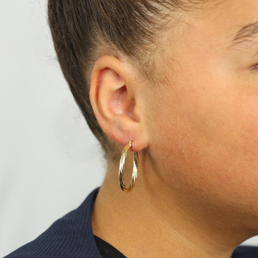 Boucles d'oreilles en Or jaune 18k - Style créoles