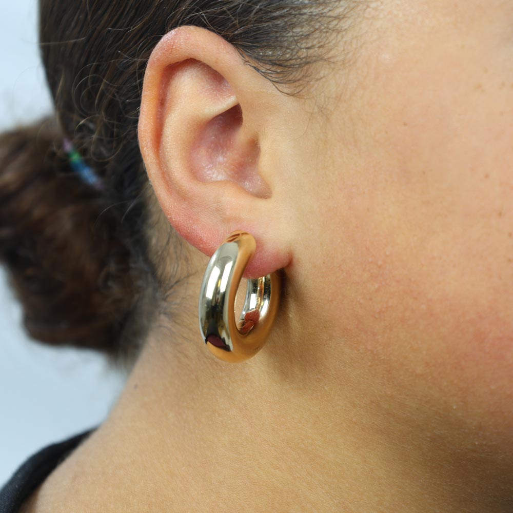 Boucles d'oreilles en Or jaune 18k - Style créoles