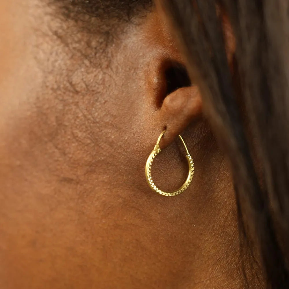 Boucles d'oreilles en Or jaune 18k - Style créoles
