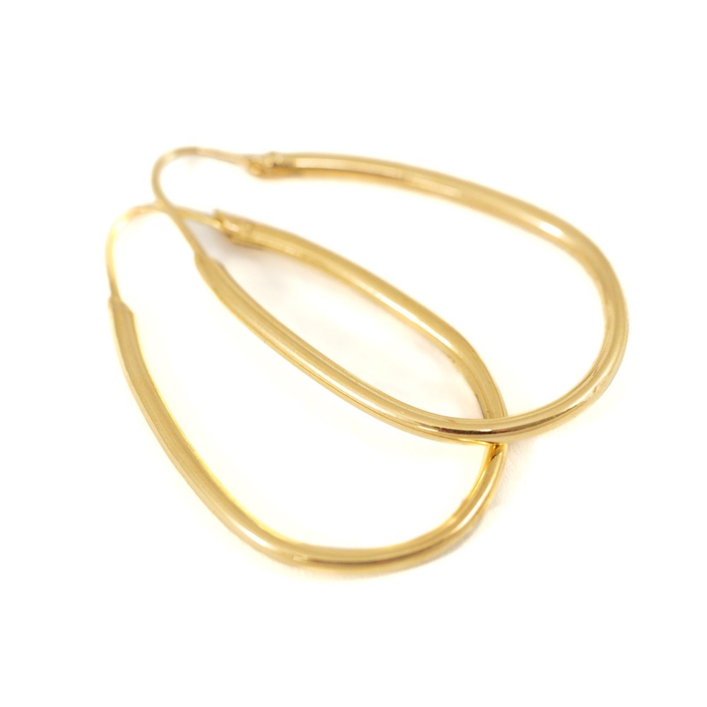 Boucles d'oreilles en Or jaune 18k - Style créoles