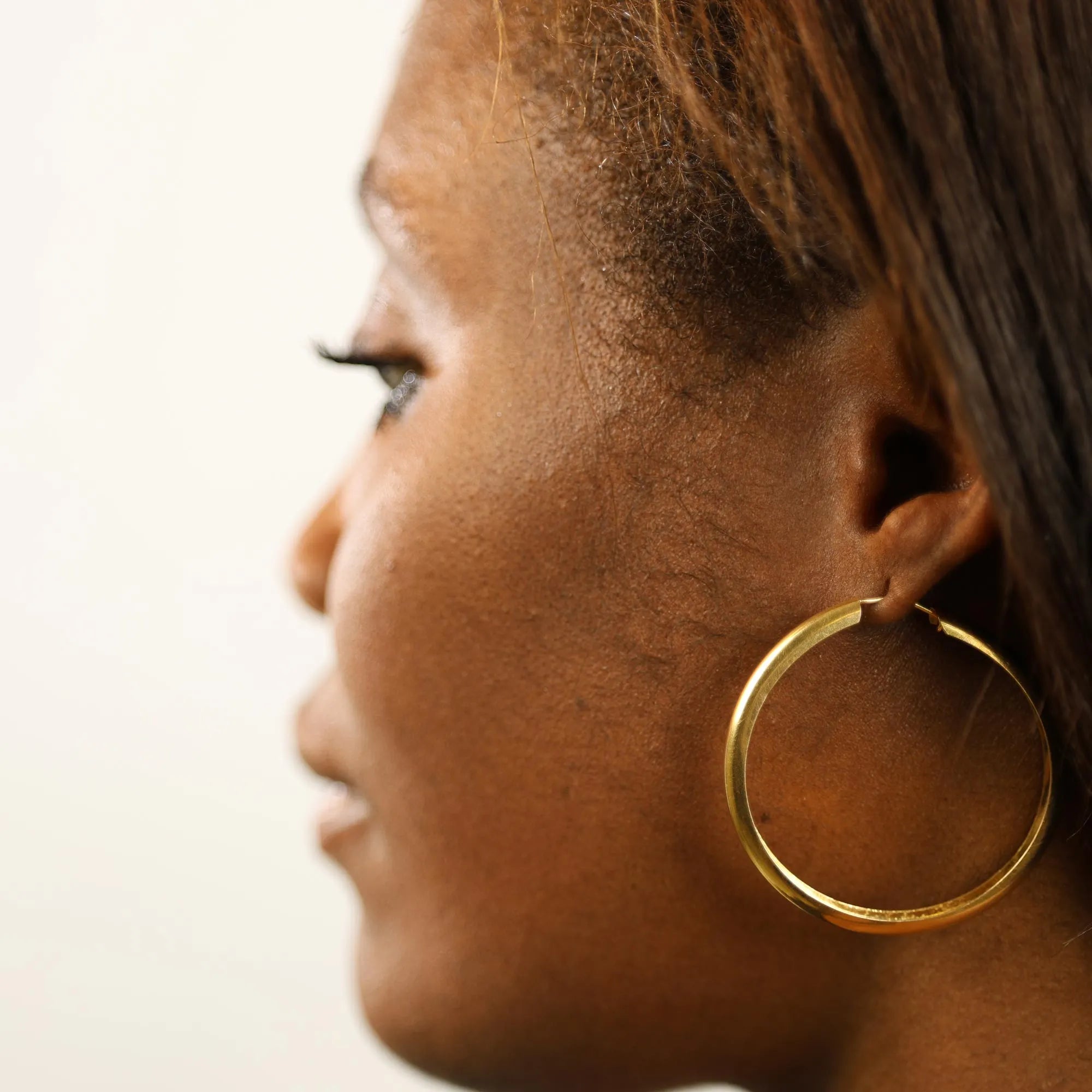 Boucles d'oreilles en Or jaune 18k - Style créoles
