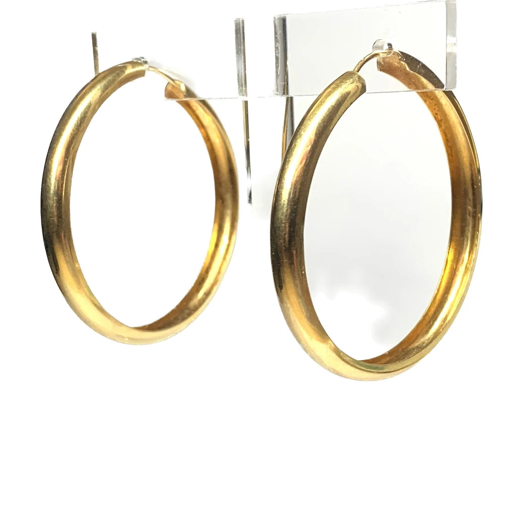 Boucles d'oreilles en Or jaune 18k - Style créoles