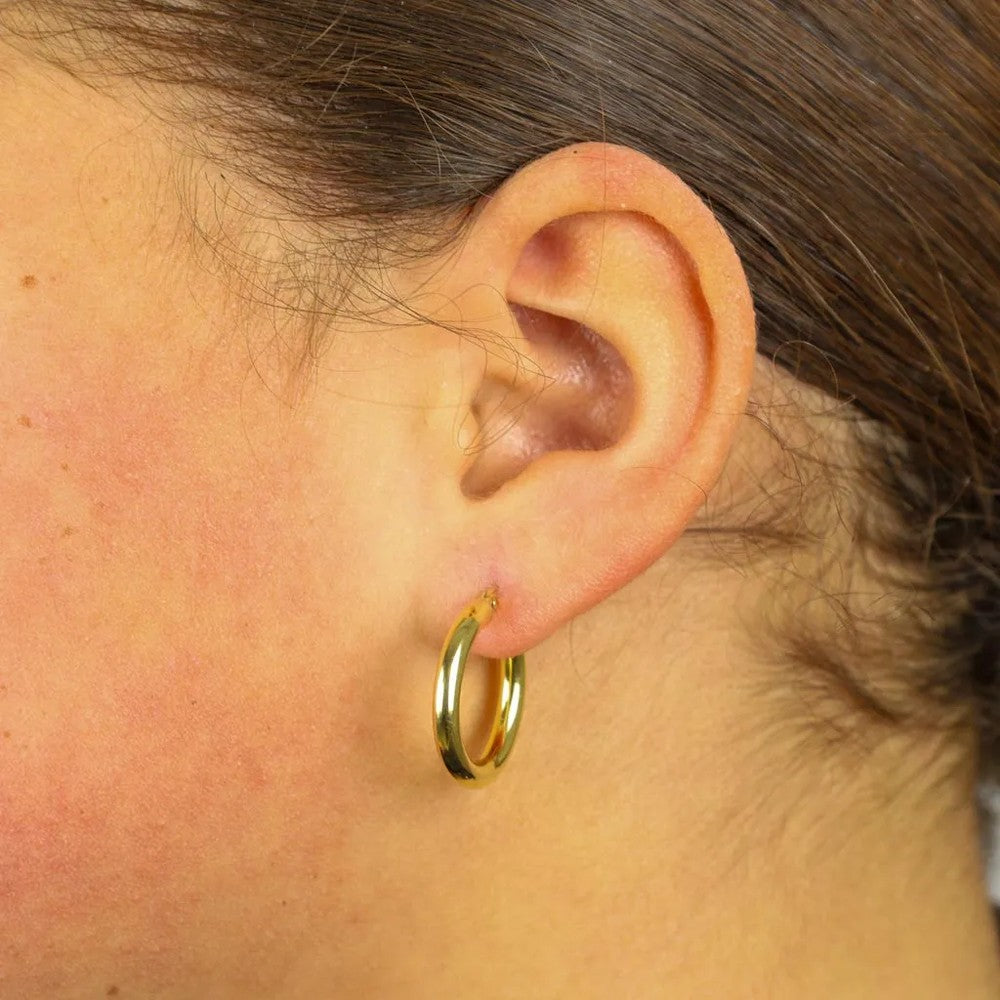 Boucles d'oreilles en Or jaune 18k - Style créoles