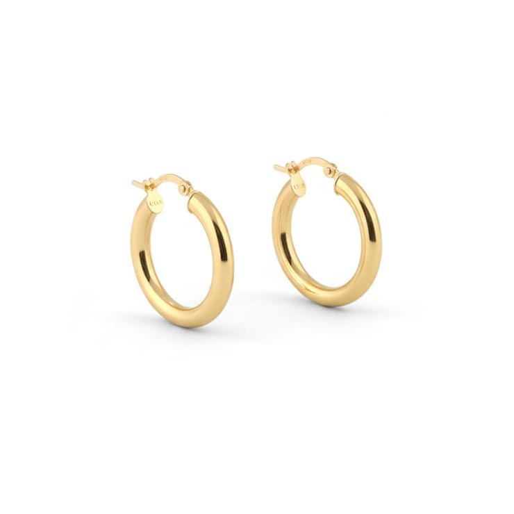 Boucles d'oreilles en Or jaune 18k - Style créoles