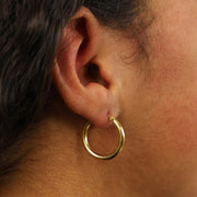 Boucles d'oreilles en Or jaune 18k - Style créoles