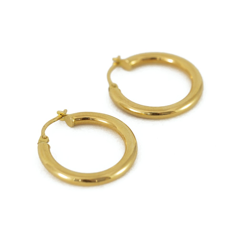 Boucles d'oreilles en Or jaune 18k - Style créoles