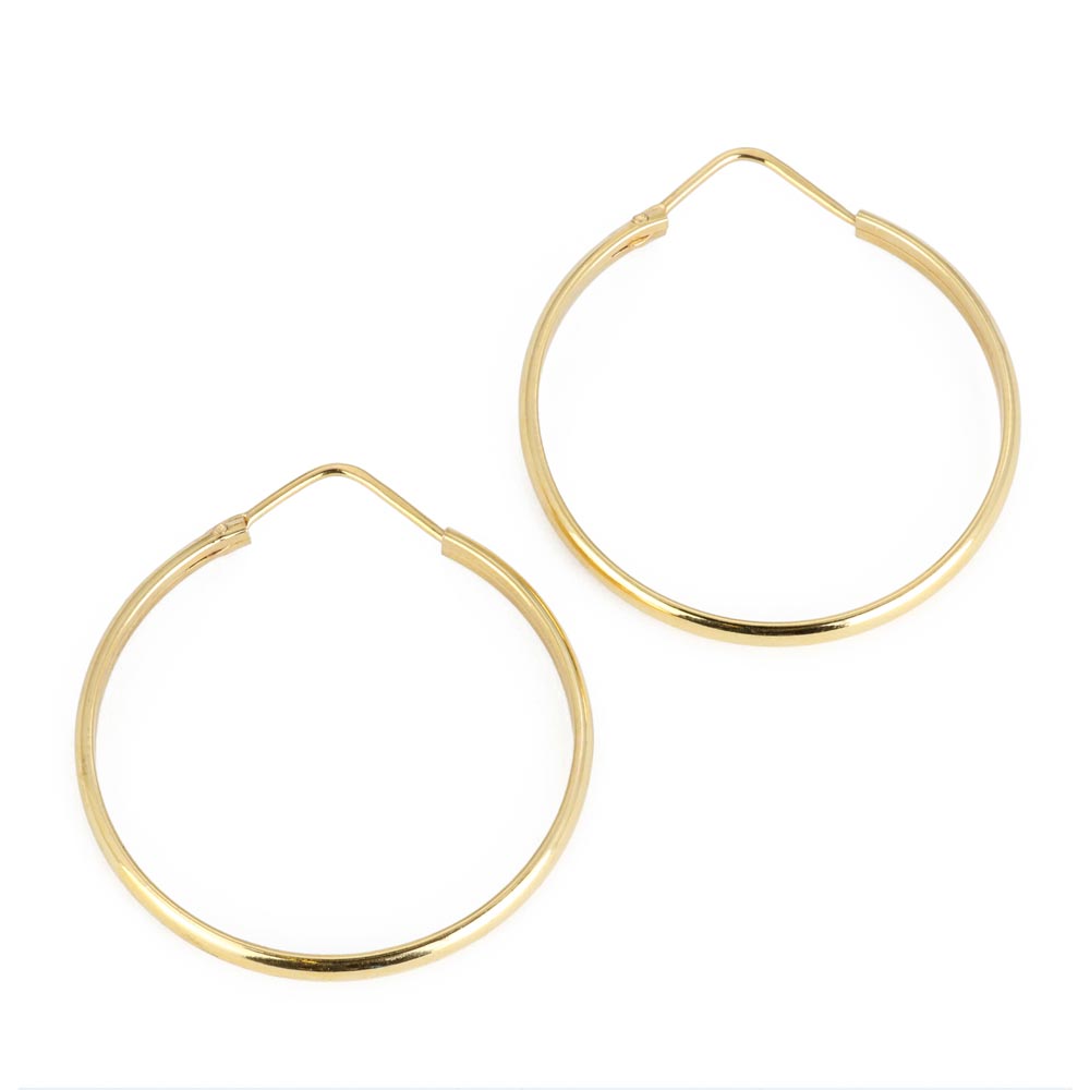 Boucles d'oreilles en Or jaune 18k - Style créoles
