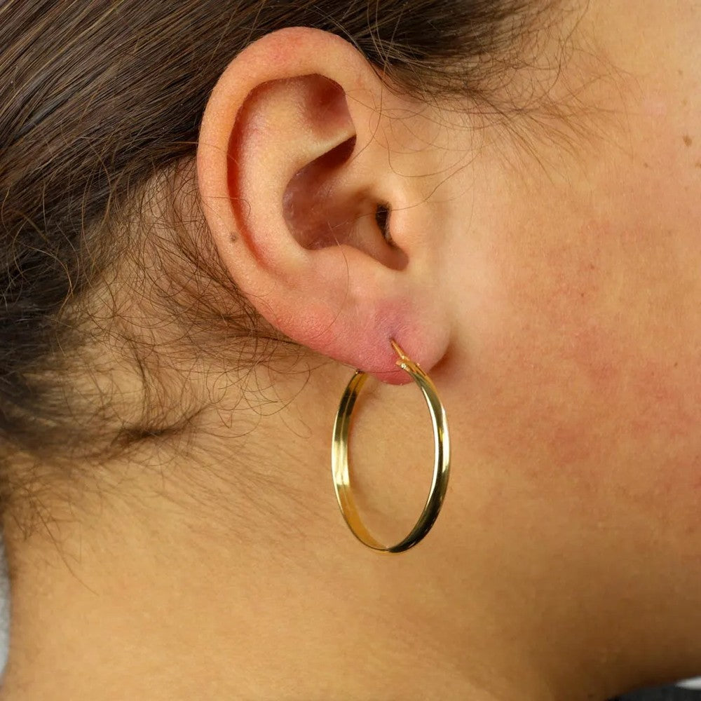 Boucles d'oreilles en Or jaune 18k - Style créoles
