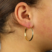Boucles d'oreilles en Or jaune 18k - Style créoles