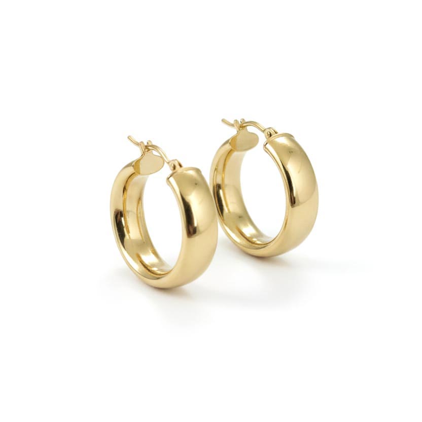 Boucles d'oreilles en Or jaune 18k - Style créoles