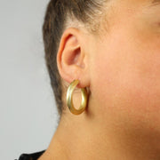 Boucles d'oreilles en Or jaune 18k - Style créoles