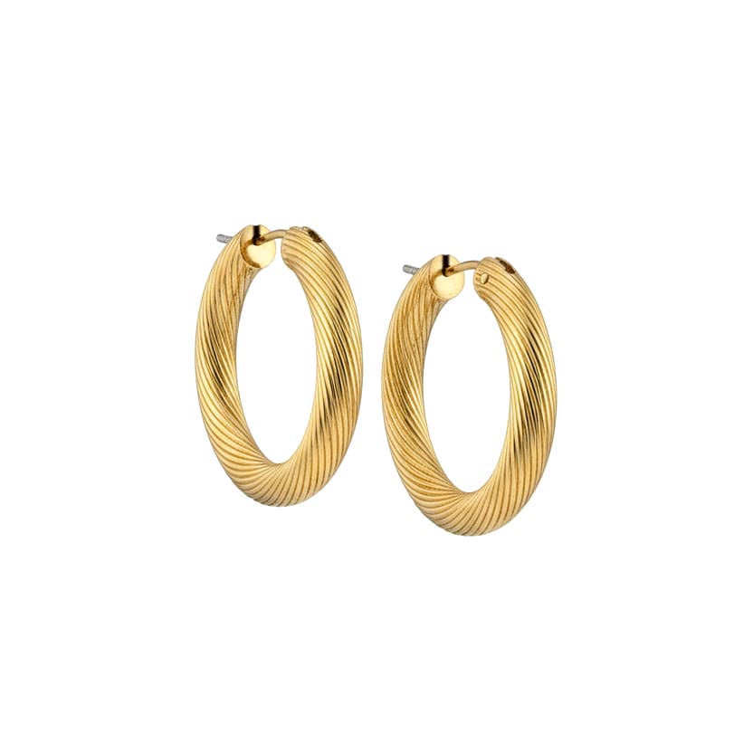 Boucles d'oreilles en Or jaune 18k - Style créoles