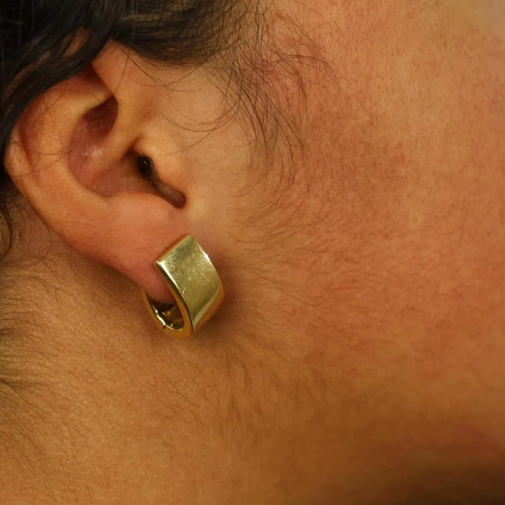 Boucles d'oreilles en Or jaune 18k - Style rétro-moderne