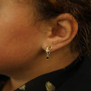 Boucles d'oreilles en Or jaune 18k avec Saphirs, Rubis et Diamants