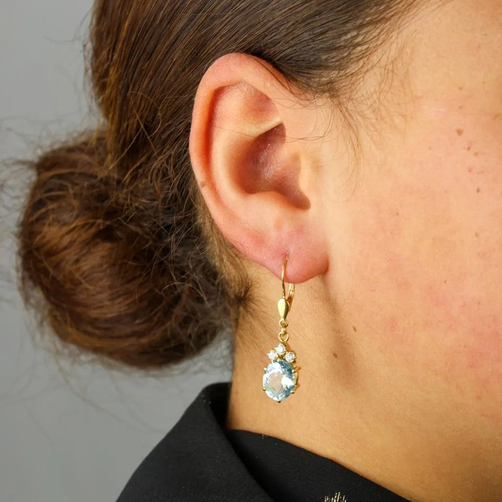 Boucles d'oreilles en Or jaune 18k avec Topaze