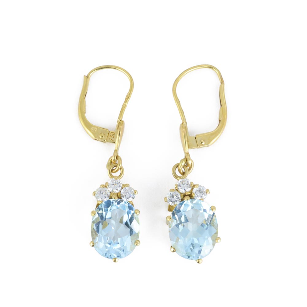 Boucles d'oreilles en Or jaune 18k avec Topaze