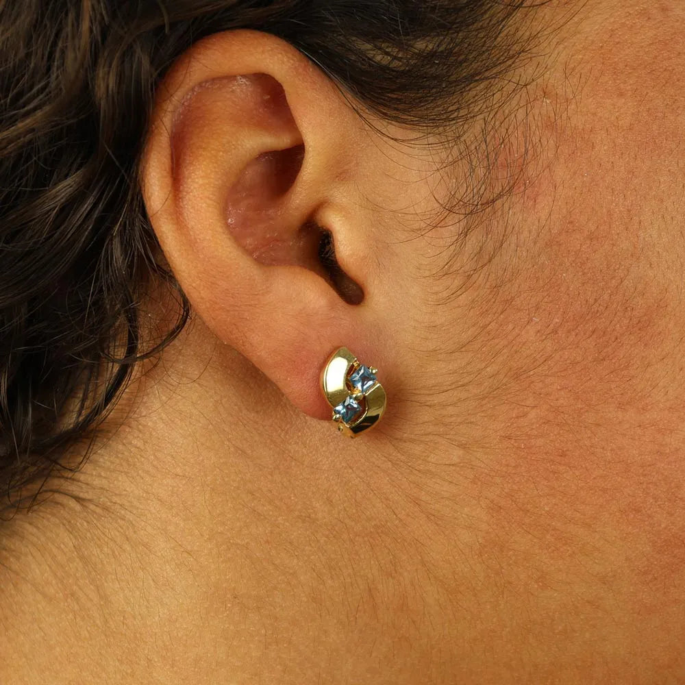 Boucles d'oreilles en Or jaune 18k avec Topazes