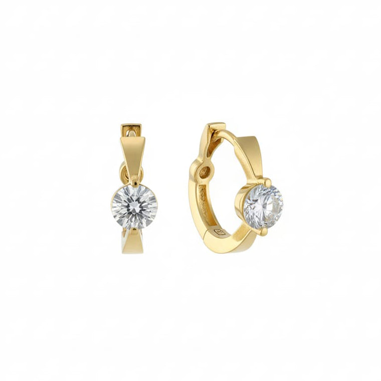 Boucles d'oreilles en Or jaune 18k avec Zirconiums