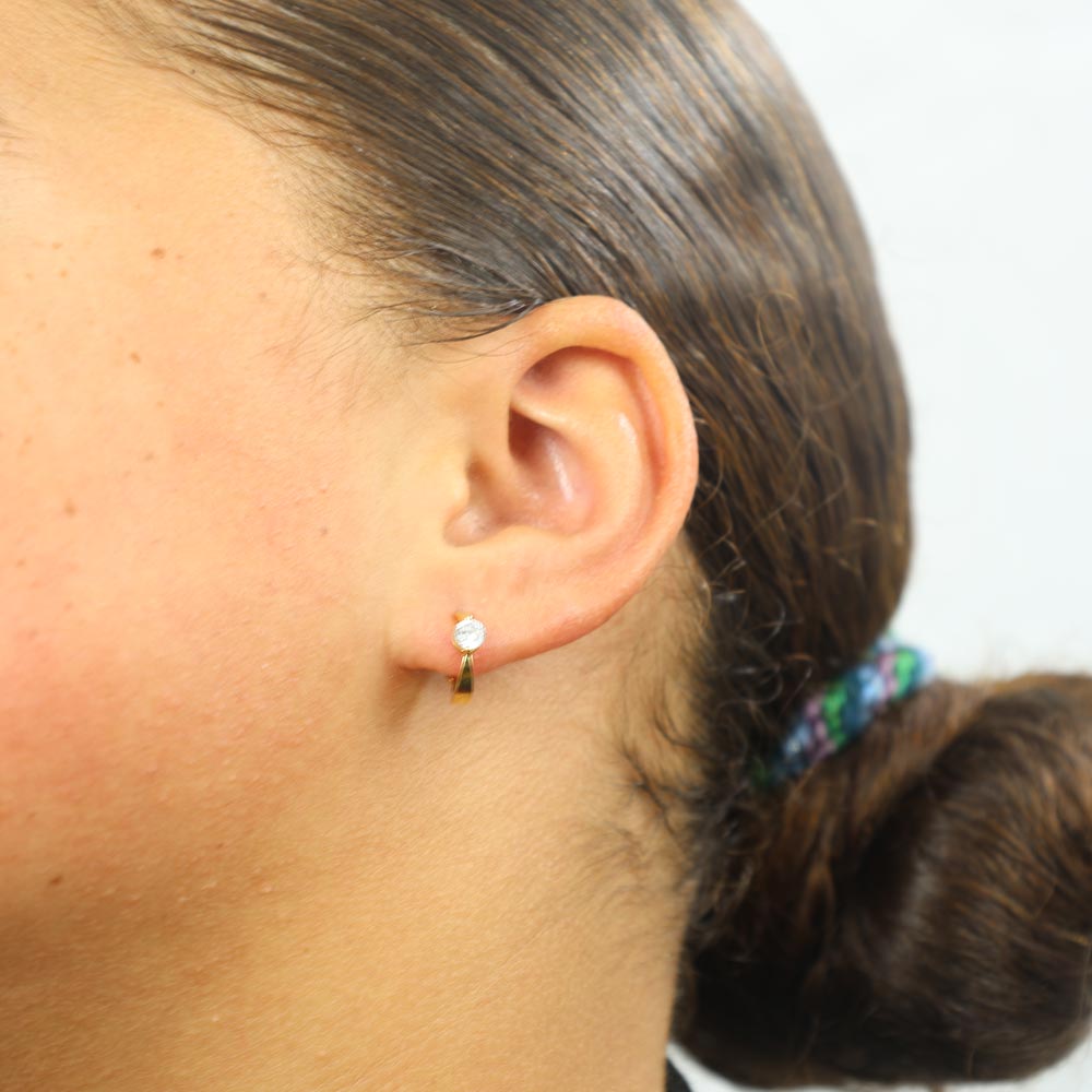 Boucles d'oreilles en Or jaune 18k avec Zirconiums