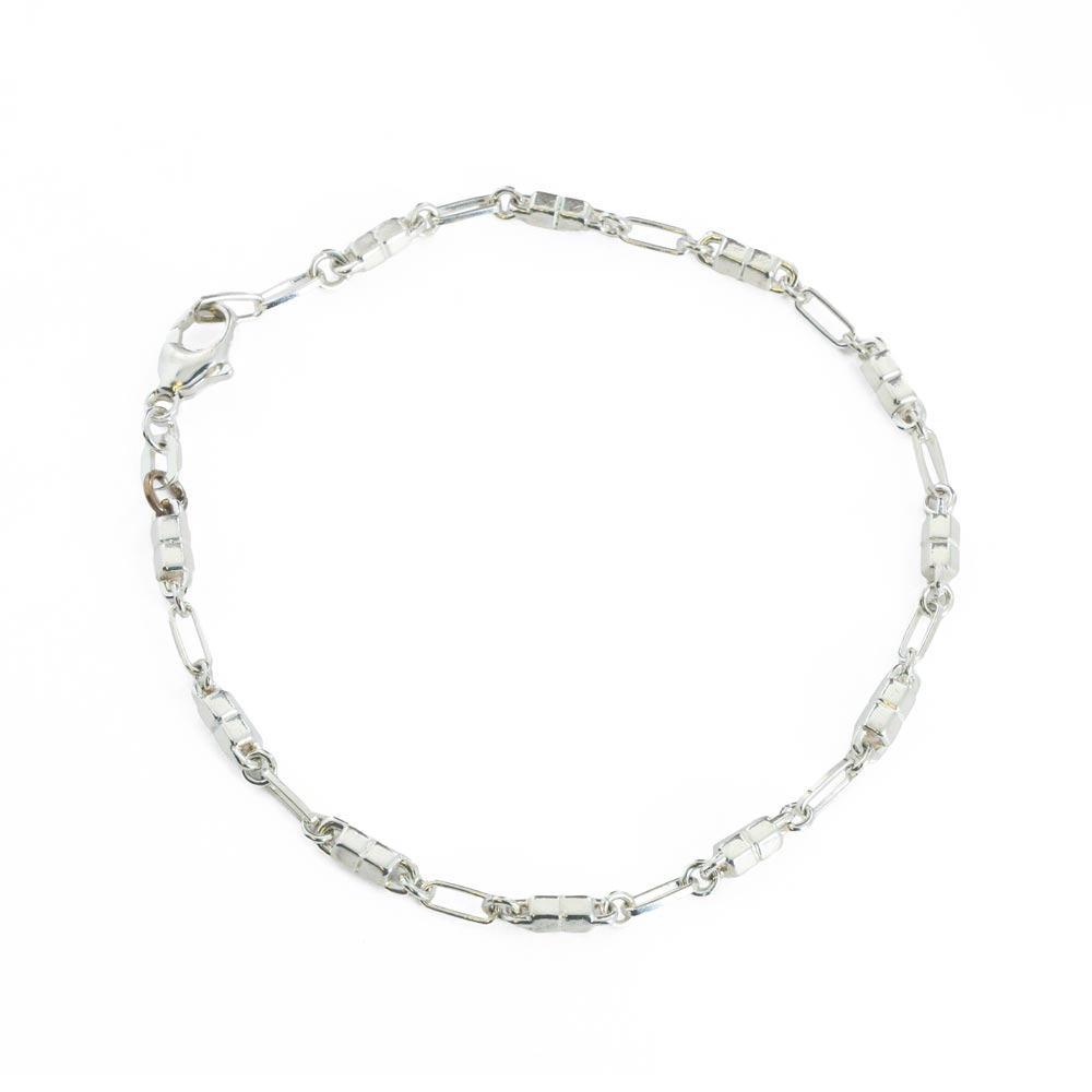 Bracelet en Argent -  Maille Fantaisie double hexagone