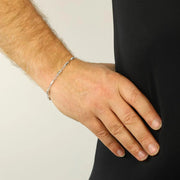 Bracelet en Argent -  Maille Fantaisie double hexagone