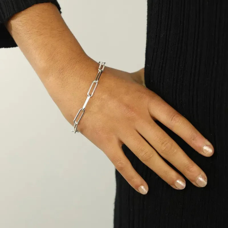 Bracelet en Argent - Maille Cheval