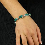 Bracelet en Argent avec Malachites