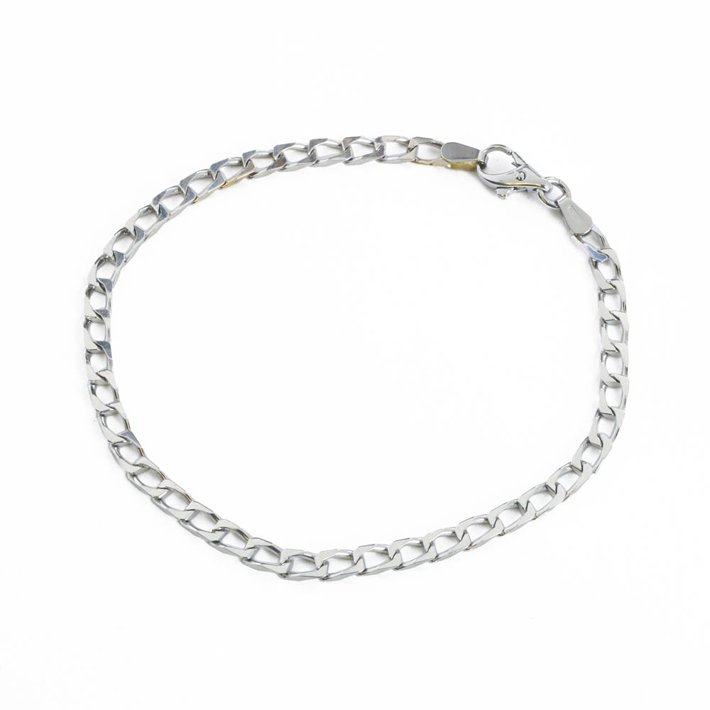 18k White Gold Figaro Chain Bracelet