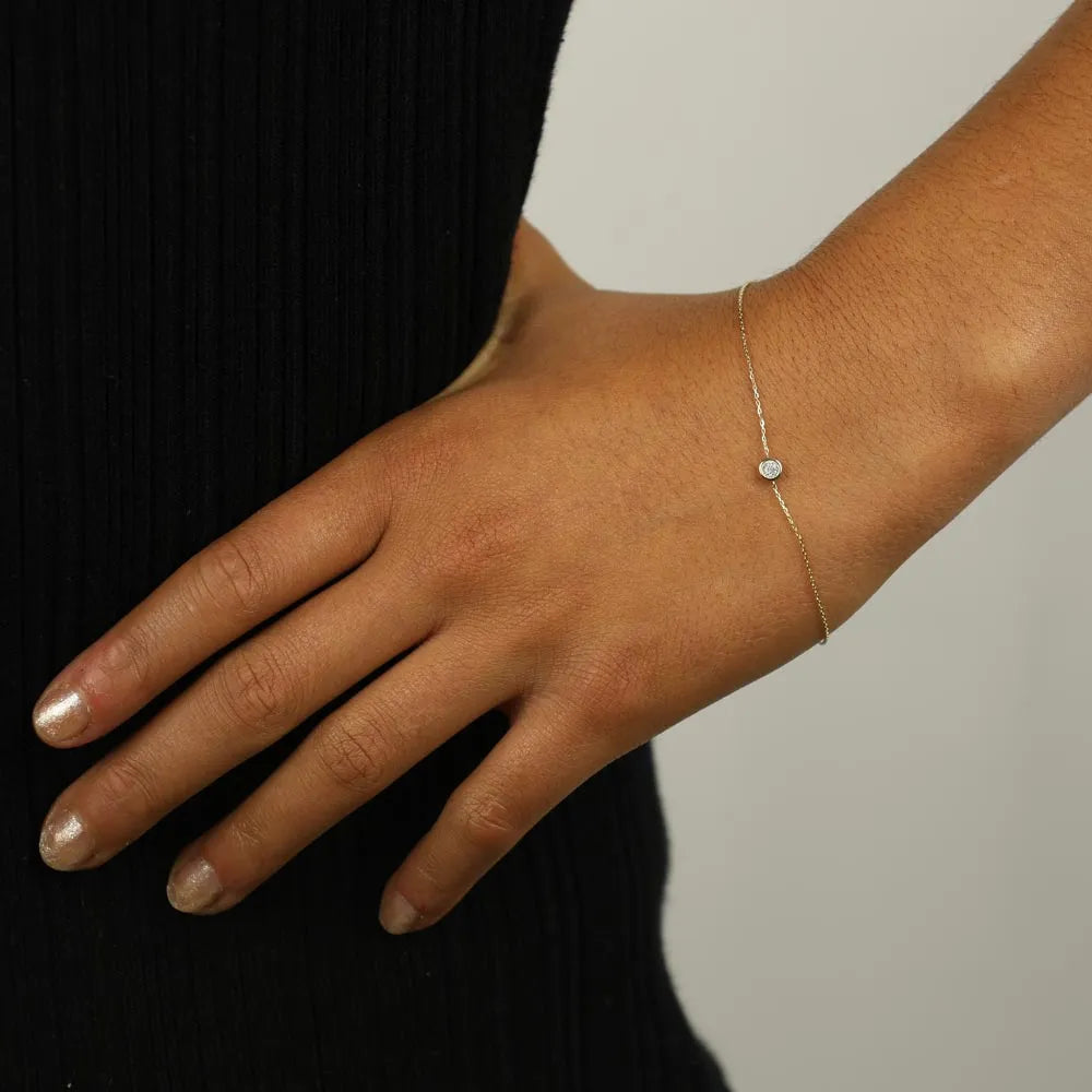 8k White Gold Bracelet with Diamonds