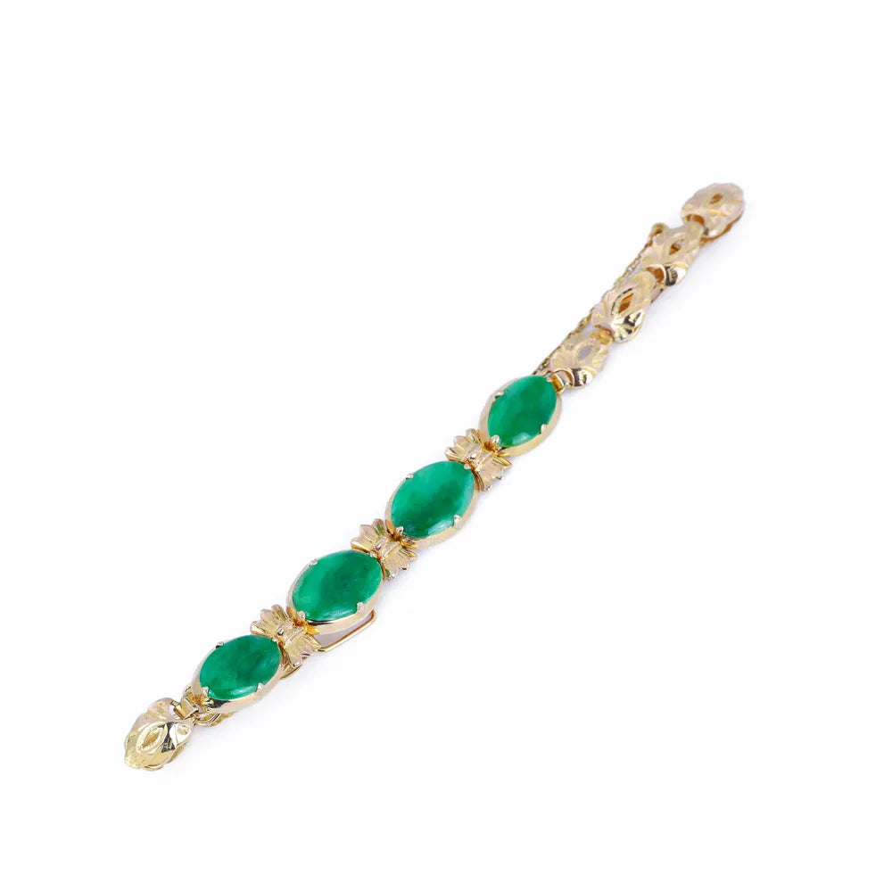 Bracelet en Or jaune 14k avec Jade