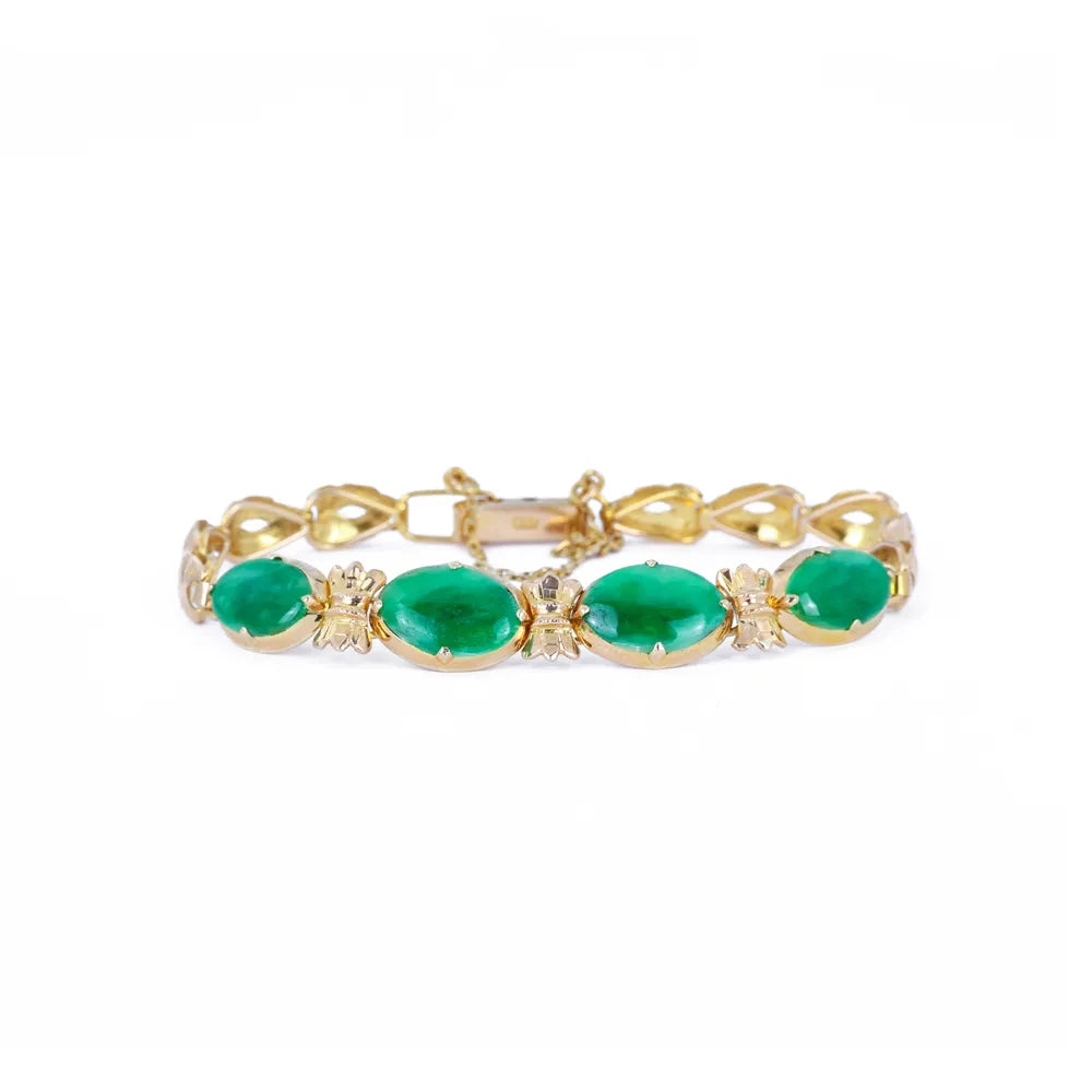 Bracelet en Or jaune 14k avec Jade