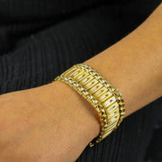 Bracelet en Or jaune 18k - "Manchette" - Style "Vintage"