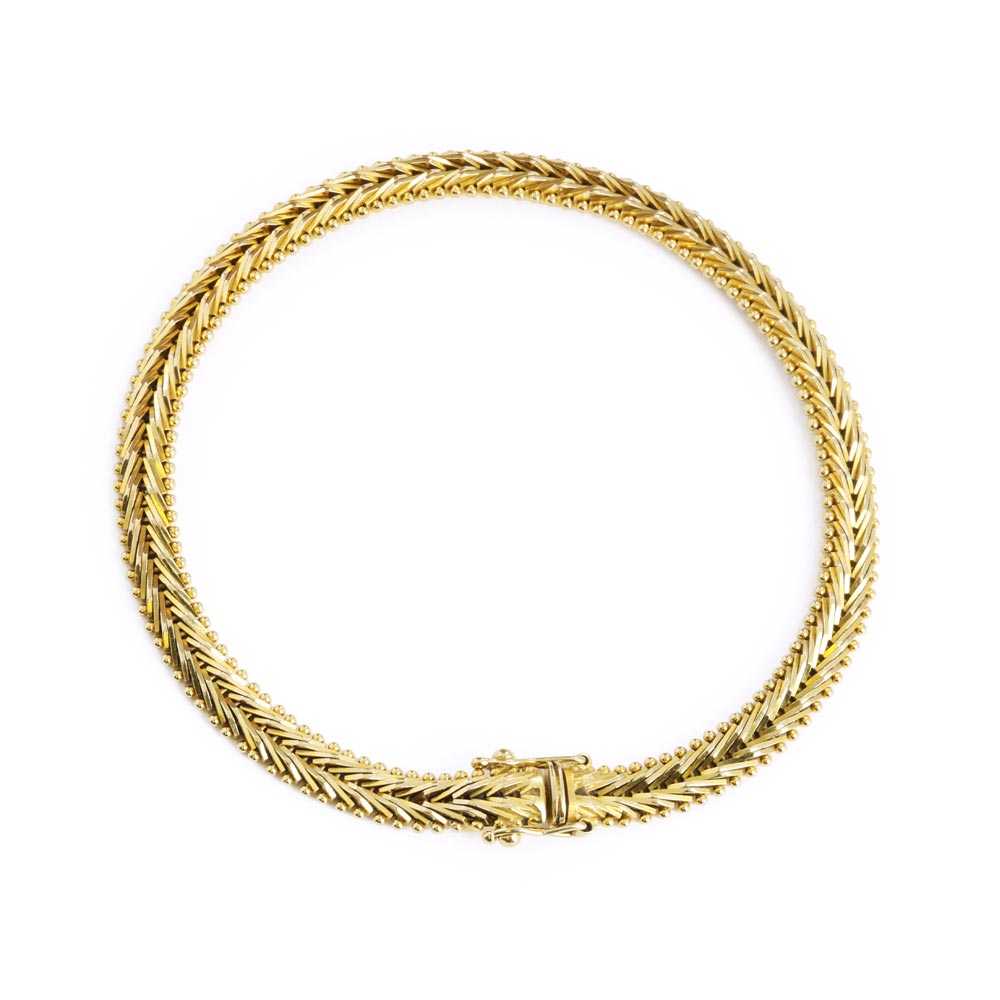 Bracelet en Or jaune 18k - Maille Epi triple