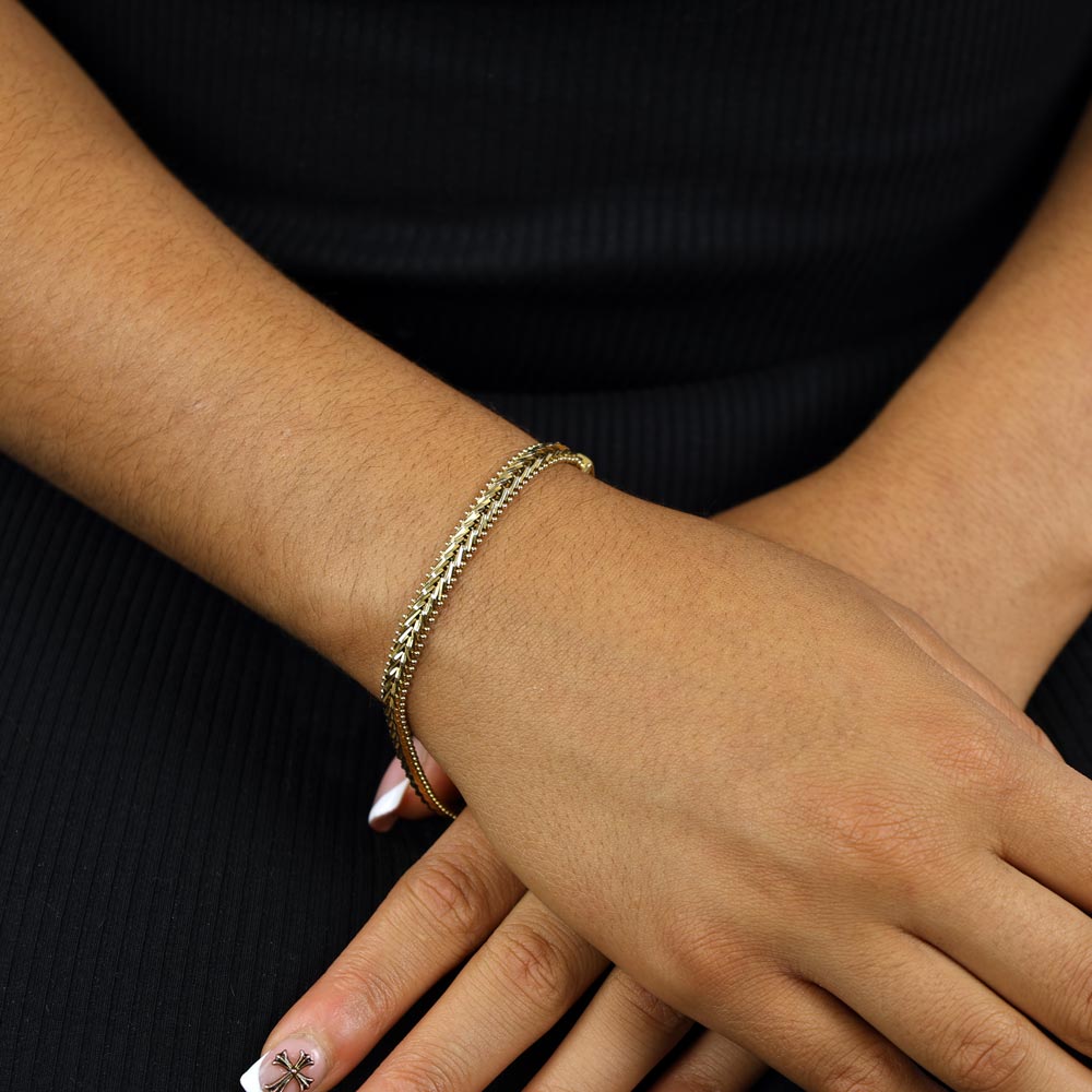Bracelet en Or jaune 18k - Maille Epi triple