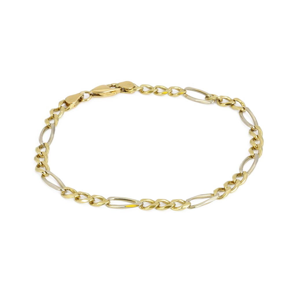 18k Yellow Gold Figaro Chain Bracelet